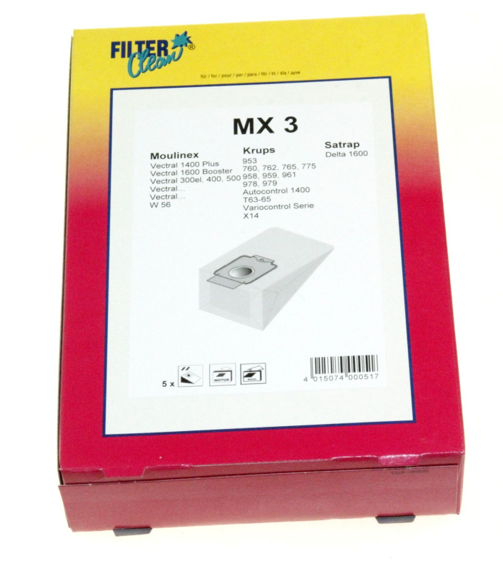 Vacuum cleaner bag for vacuum cleaner of Moulinex - Filterclean 000065-K