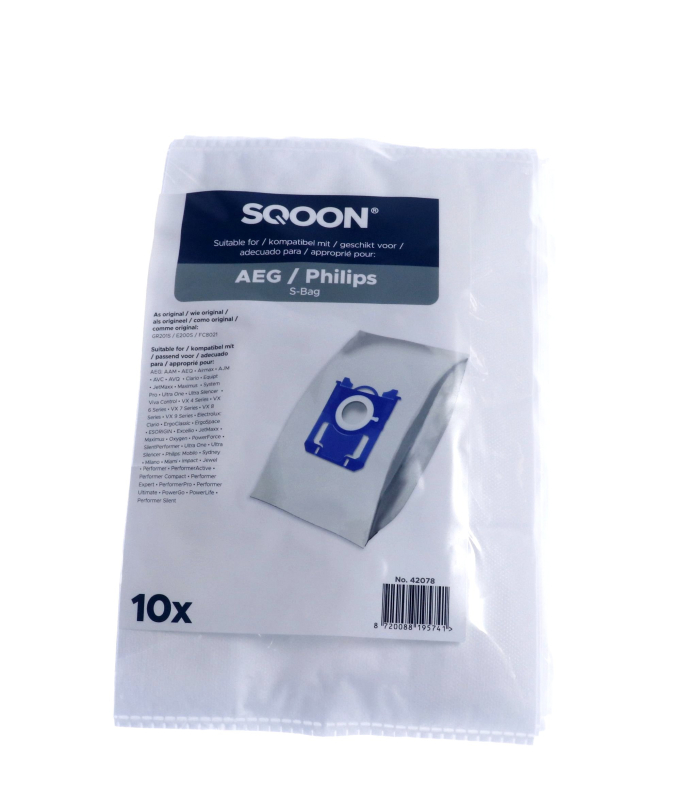 Vacuum cleaner bag for vacuum cleaner of AEG, Electrolux, Philips and more - SQOON