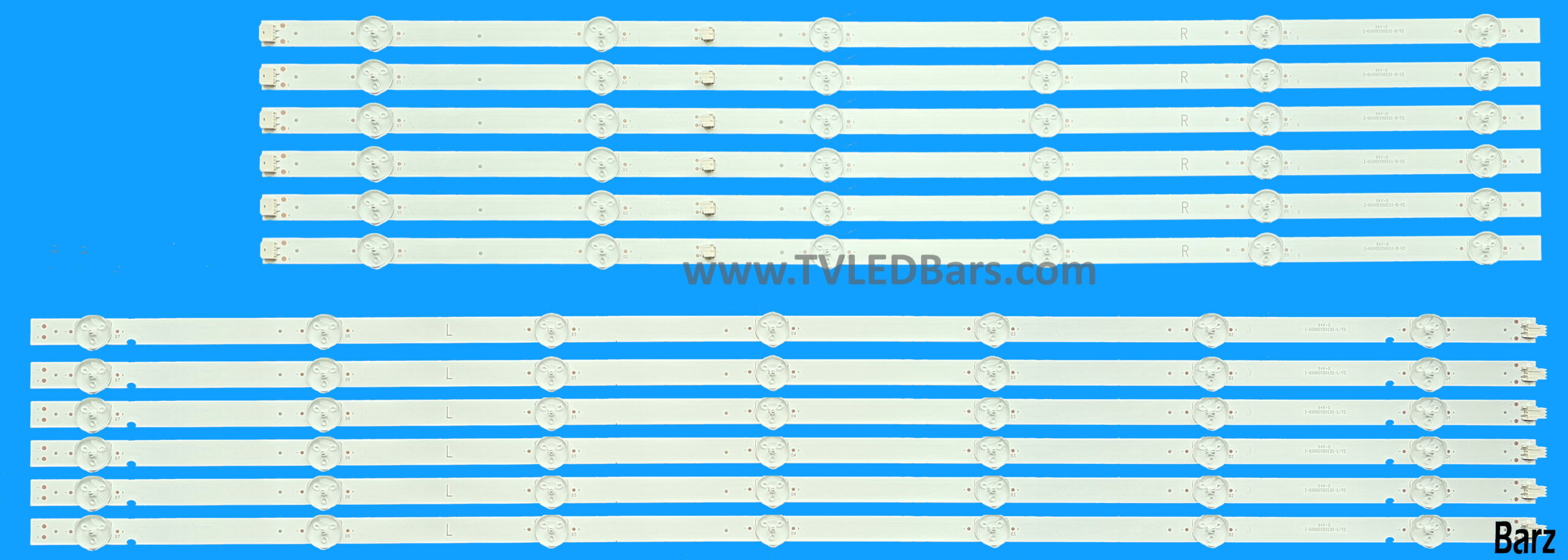 Barz LED Backlight Array Sony KD-65XG8096 KD-65XG8196 KD-65XG7002 KD-65XG7003 65" YS9S065CND01 YM9S065CNO01 LB6507C V0-01 + V1-01 12pcs